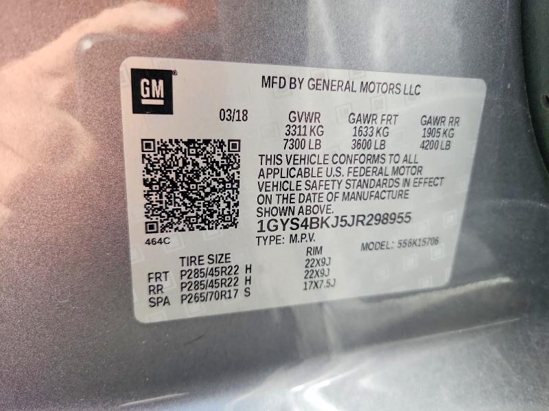 Aukcja sprzedaży 2018 Cadillac Escalade, vin: 1GYS4BKJ5JR298955, numer aukcji: 41949736