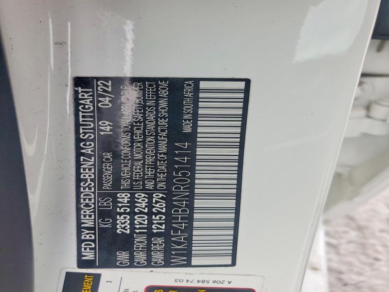 Продажа на аукционе авто 2022 Mercedes-benz C, vin: W1KAF4HB4NR051414, номер лота: 47541396