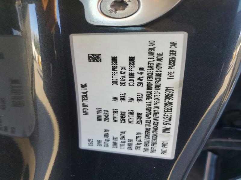 45982916 :رقم المزاد ، 5YJ3E1EB3SF985901 vin ، 2025 Tesla Model 3 مزاد بيع