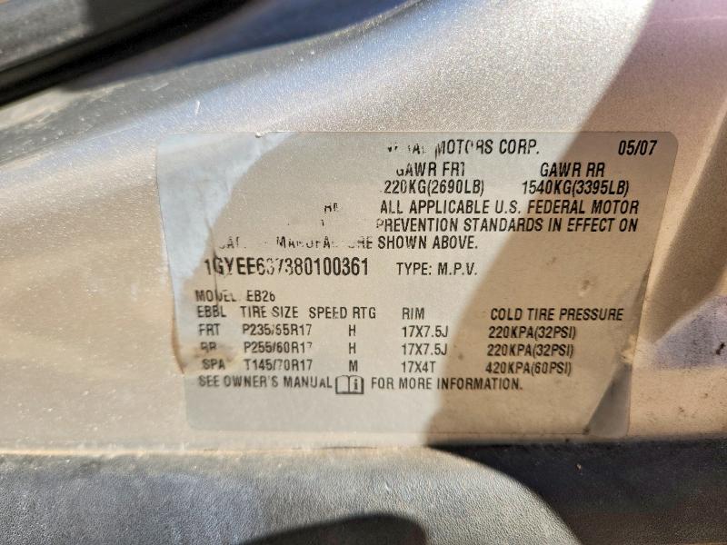 Aukcja sprzedaży 2008 Cadillac Srx, vin: 1GYEE637380100361, numer aukcji: 79196715
