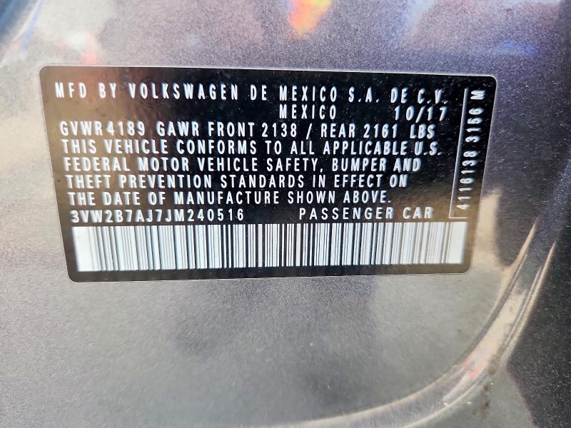 47069686 :رقم المزاد ، 3VW2B7AJ7JM240516 vin ، 2018 Volkswagen Jetta مزاد بيع