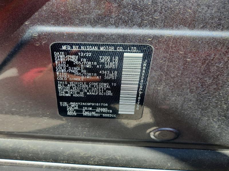 Продаж на аукціоні авто 2023 Nissan Armada, vin: JN8AY2AC9P9181756, номер лоту: 47267316