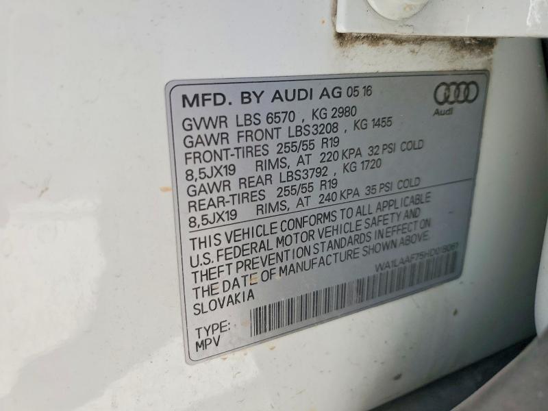 Aukcja sprzedaży 2017 Audi Q7, vin: WA1LAAF75HD018061, numer aukcji: 41740796