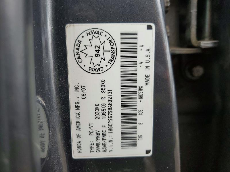 Aukcja sprzedaży 2008 Honda Accord, vin: 1HGCP26728A802131, numer aukcji: 46540666