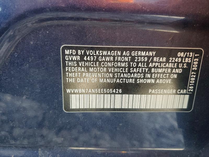Aukcja sprzedaży 2014 Volkswagen Cc, vin: WVWBN7AN5EE505426, numer aukcji: 46768686