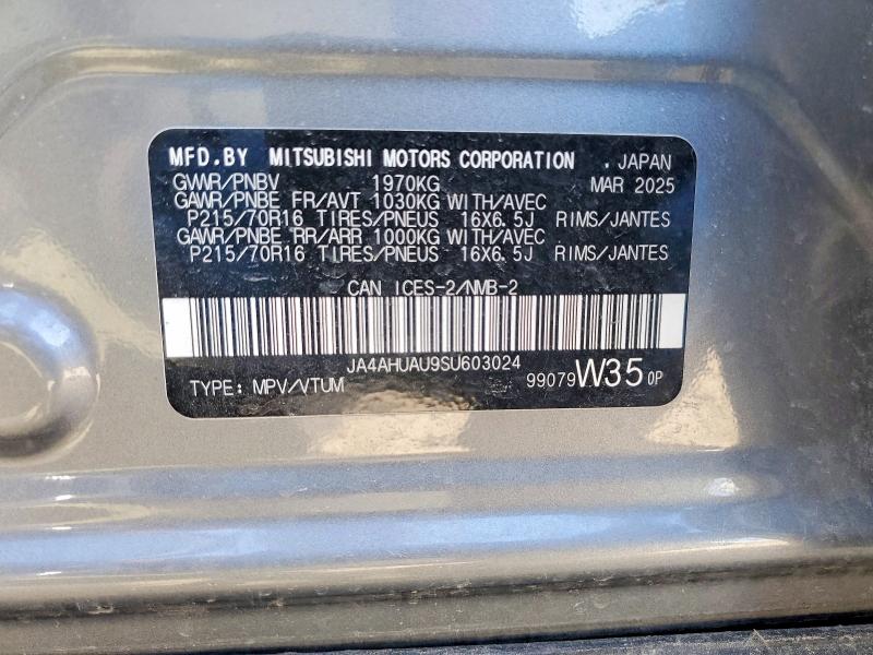 Продаж на аукціоні авто 2025 Mitsubishi Rvr, vin: JA4AHUAU9SU603024, номер лоту: 47537466