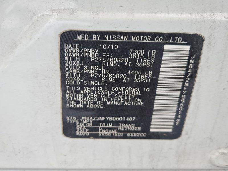 Aukcja sprzedaży 2011 Infiniti Qx56, vin: JN8AZ2NF7B9501487, numer aukcji: 45913936