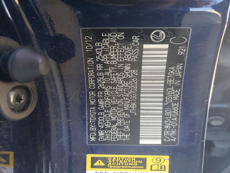 Auction sale of the 2013 Lexus Es 350, vin: JTHBK1GG7D2026728, lot number: 47126666