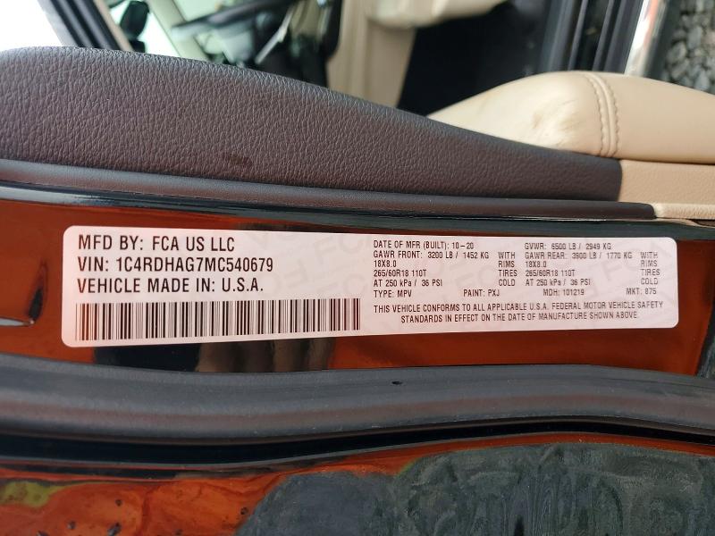 Продажа на аукционе авто 2021 Dodge Durango, vin: 1C4RDHAG7MC540679, номер лота: 46122286