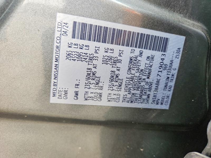 Aukcja sprzedaży 2024 Nissan Rogue, vin: 5N1BT3BA8RC719043, numer aukcji: 45611426