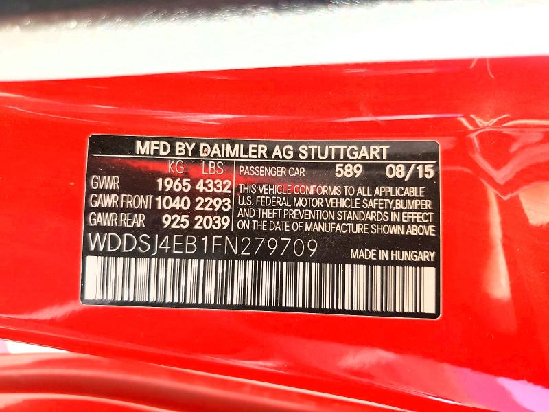 Продажа на аукционе авто 2015 Mercedes-benz Cla, vin: WDDSJ4EB1FN279709, номер лота: 46395346