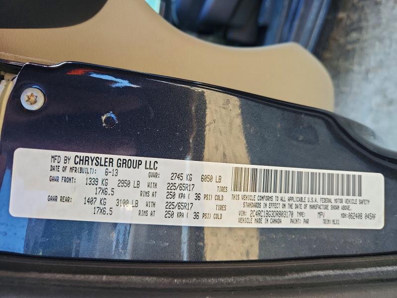 46592796 :رقم المزاد ، 2C4RC1BG3DR803170 vin ، 2013 Chrysler Town & Country مزاد بيع