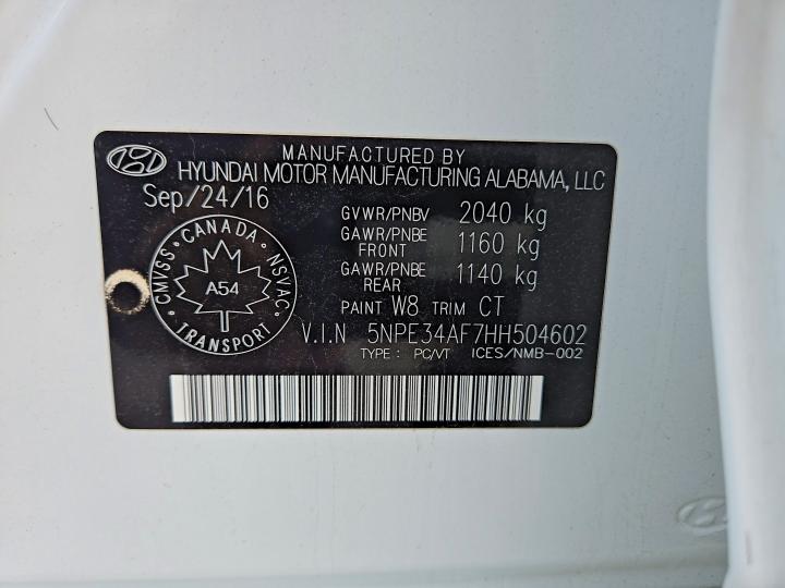 Продажа на аукционе авто 2017 Hyundai Sonata, vin: 5NPE34AF7HH5046, номер лота: 45995966