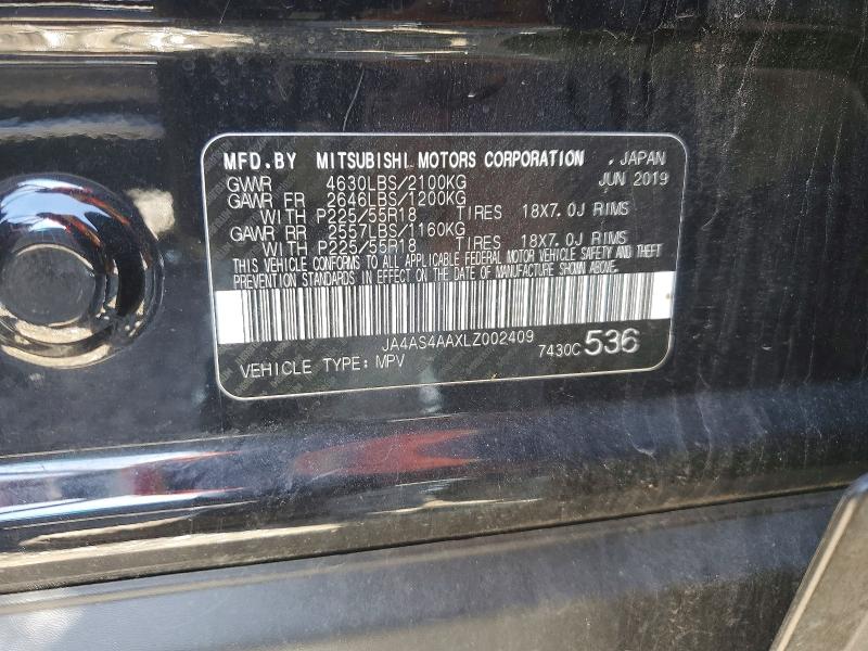 Продаж на аукціоні авто 2020 Mitsubishi Eclipse Cross, vin: JA4AS4AAXLZ002409, номер лоту: 46689986