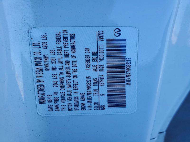 47069916 :رقم المزاد ، JN1EV7EK7HM362215 vin ، 2017 Infiniti Q60 مزاد بيع