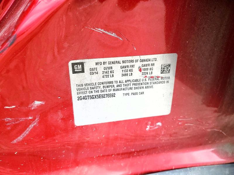 Продаж на аукціоні авто 2014 Buick Regal, vin: 2G4GT5GX5E9276592, номер лоту: 79222855