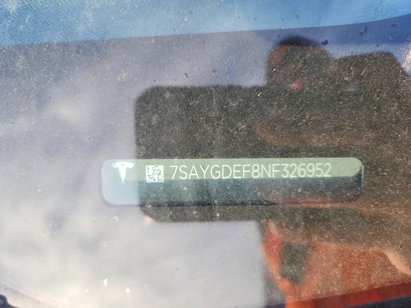 Продаж на аукціоні авто 2022 Tesla Model Y, vin: 7SAYGDEF8NF326952, номер лоту: 46573136