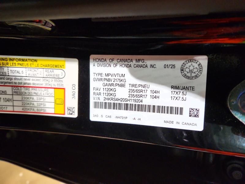 Продажа на аукционе авто 2025 Honda Cr-v, vin: 2HKRS4H20SH119204, номер лота: 45958766