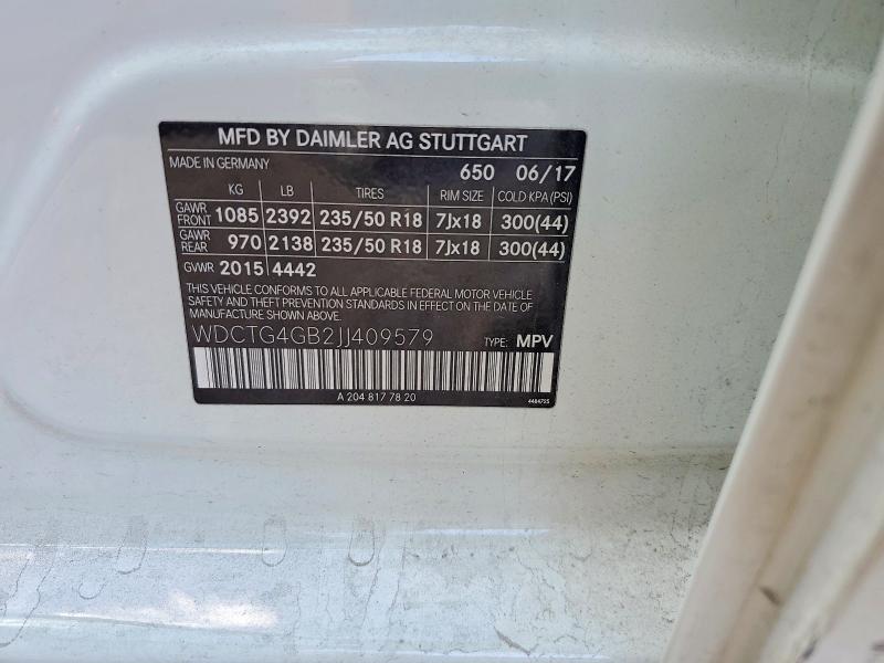 Продаж на аукціоні авто 2018 Mercedes-benz Gla, vin: WDCTG4GB2JJ409579, номер лоту: 47649656