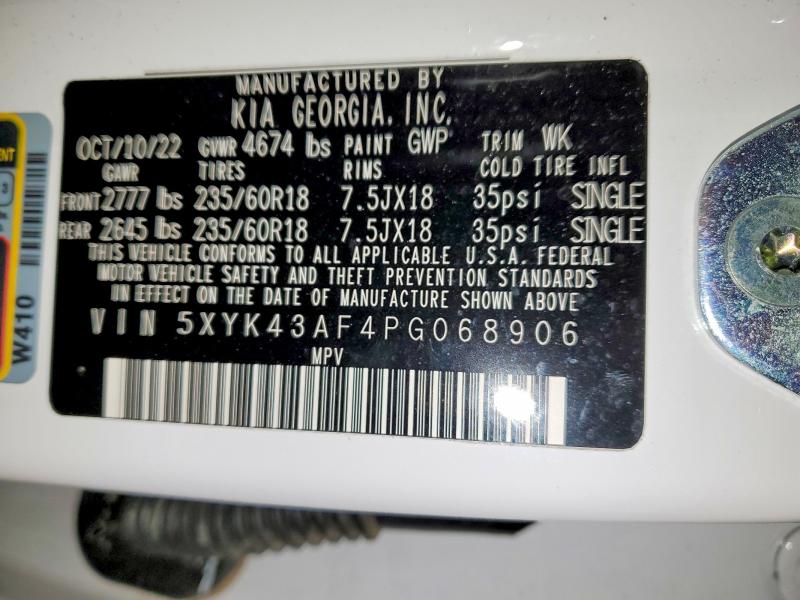 45964186 :رقم المزاد ، 5XYK43AF4PG068906 vin ، 2023 Kia Sportage مزاد بيع
