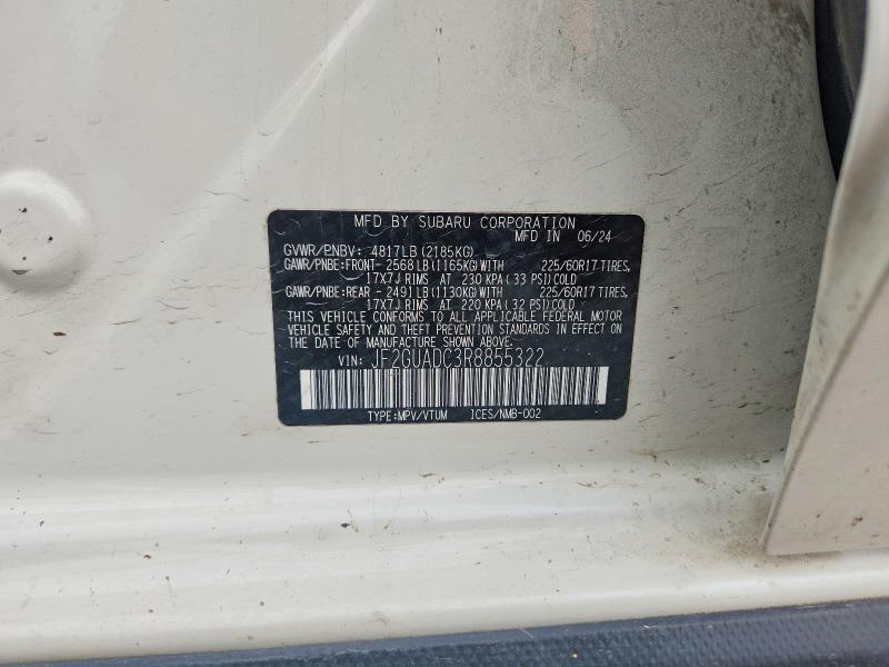 Продажа на аукционе авто 2024 Subaru Crosstrek, vin: JF2GUADC3R8855322, номер лота: 41841426