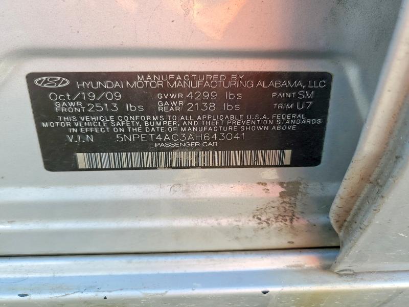 Продаж на аукціоні авто 2010 Hyundai Sonata, vin: 5NPET4AC3AH643041, номер лоту: 79546045