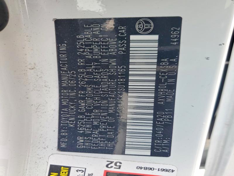 Aukcja sprzedaży 2025 Toyota Camry, vin: 4T1DAACK1SU181165, numer aukcji: 79688565