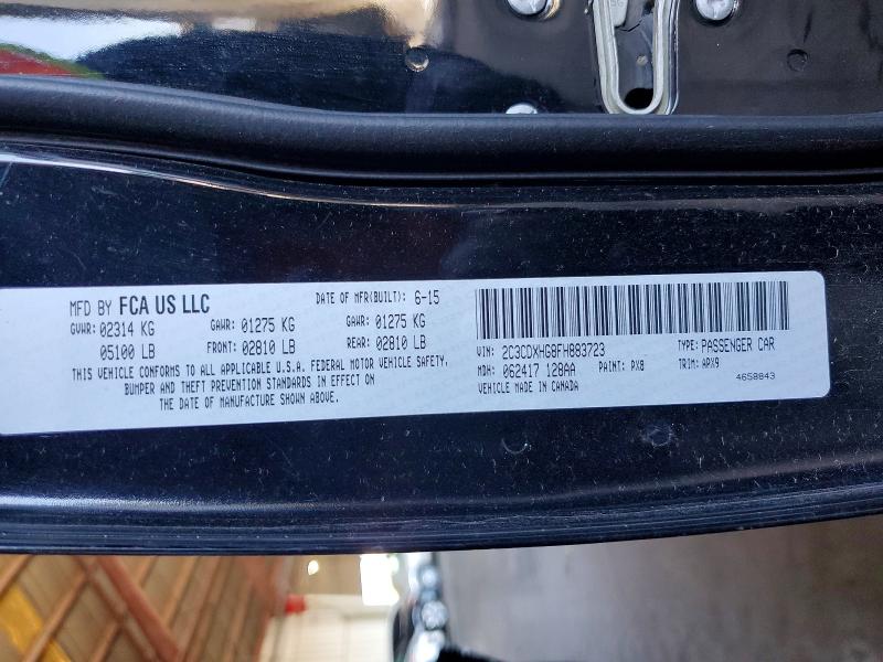 2015 Dodge Charger მანქანა იყიდება აუქციონზე, vin: 2C3CDXHG8FH883723, აუქციონის ნომერი: 46287276
