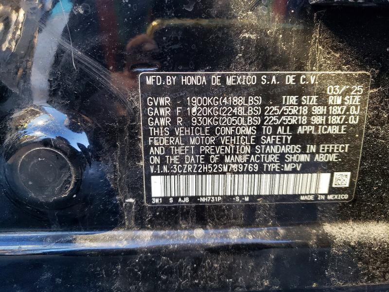 Продажа на аукционе авто 2025 Honda Hr-v, vin: 3CZRZ2H52SM789769, номер лота: 79495895