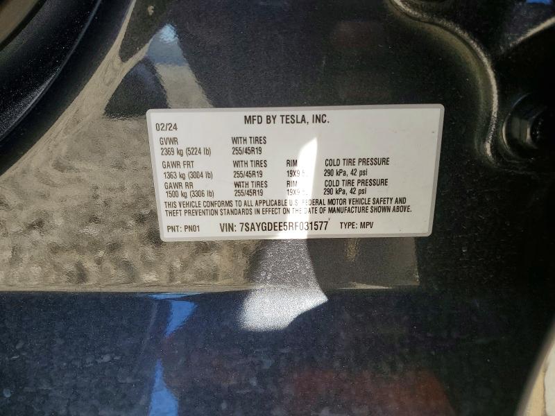 Продажа на аукционе авто 2024 Tesla Model Y, vin: 7SAYGDEE5RF031577, номер лота: 47061376