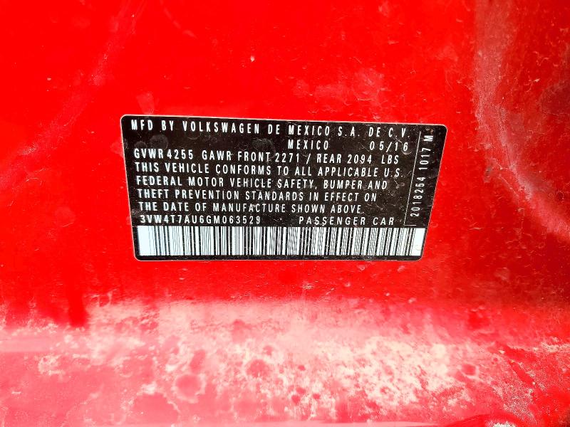 Продажа на аукционе авто 2016 Volkswagen Gti, vin: 3VW4T7AU6GM063529, номер лота: 41805726