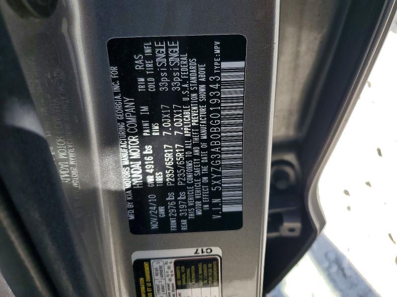 Aukcja sprzedaży 2011 Hyundai Santa Fe, vin: 5XYZG3AB0BG019343, numer aukcji: 47339896