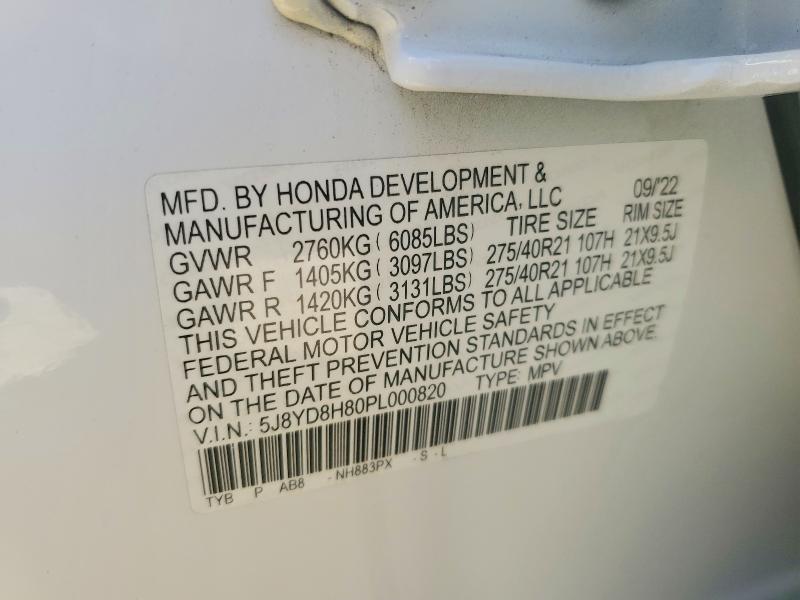 Продажа на аукционе авто 2023 Acura Mdx, vin: 5J8YD8H80PL000820, номер лота: 46172856