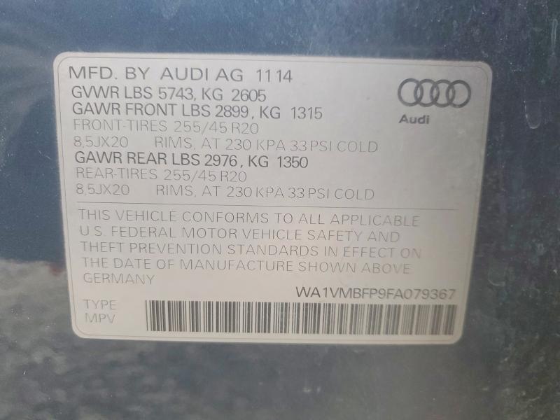 Продажа на аукционе авто 2015 Audi Q5, vin: WA1VMBFP9FA079367, номер лота: 47204616