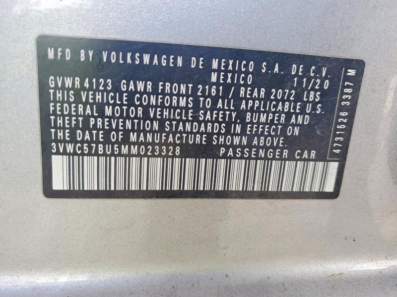 Продажа на аукционе авто 2021 Volkswagen Jetta, vin: 3VWC57BU5MM023328, номер лота: 47793976
