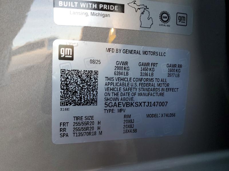 47267466 :رقم المزاد ، 5GAEVBKSXTJ147007 vin ، 2026 Buick Enclave مزاد بيع
