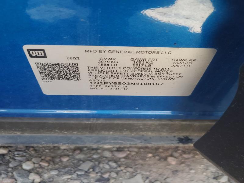 Aukcja sprzedaży 2022 Chevrolet Bolt Euv, vin: 1G1FY6S03N4108107, numer aukcji: 46203436