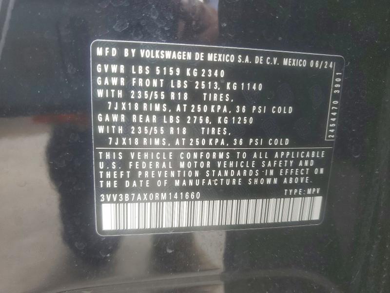 79585325 :رقم المزاد ، 3VV3B7AX0RM141660 vin ، 2024 Volkswagen Tiguan مزاد بيع