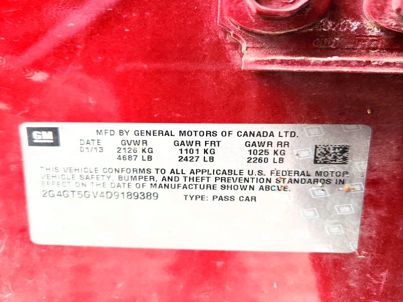 Продаж на аукціоні авто 2013 Buick Regal, vin: 2G4GT5GV4D9189389, номер лоту: 46204636