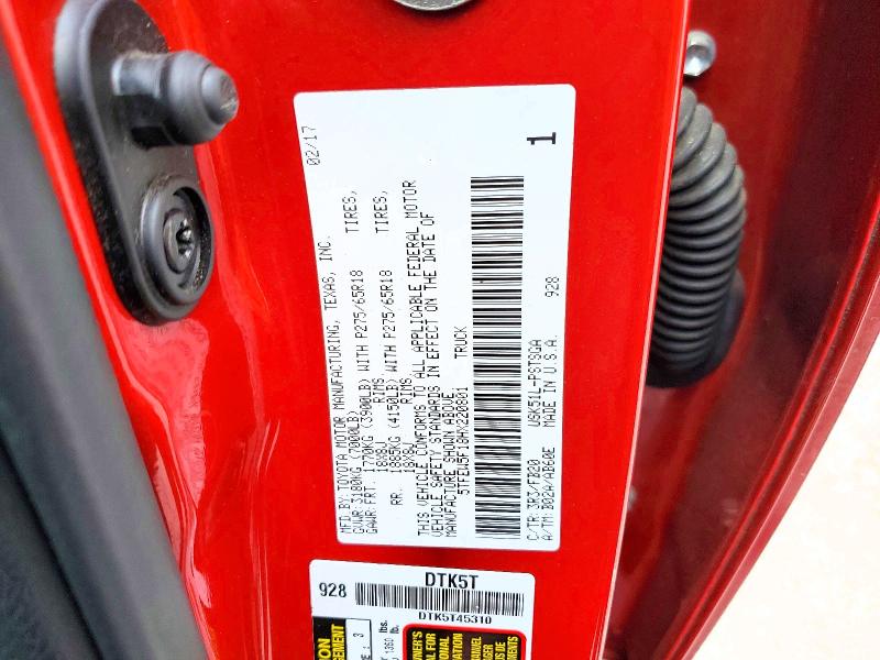 Продажа на аукционе авто 2017 Toyota Tundra, vin: 5TFEW5F18HX220801, номер лота: 46830566