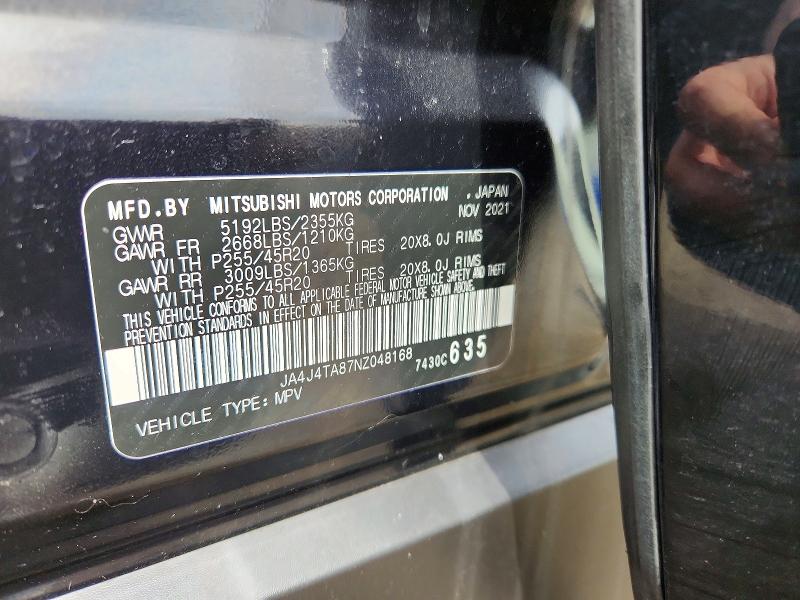 Aukcja sprzedaży 2022 Mitsubishi Outlander, vin: JA4J4TA87NZ048168, numer aukcji: 47989526