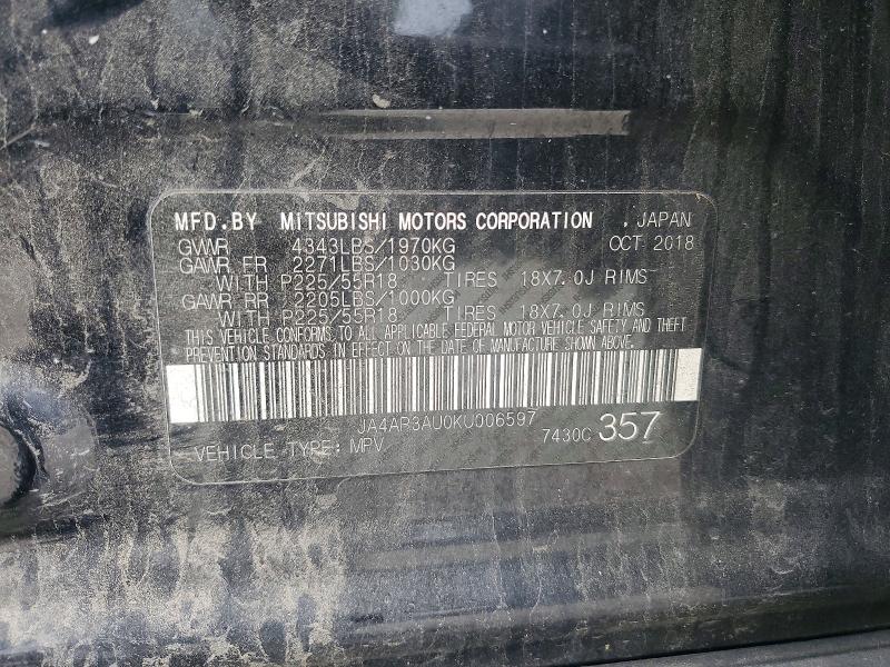Продаж на аукціоні авто 2019 Mitsubishi Outlander Sport, vin: JA4AP3AU0KU006597, номер лоту: 79548815