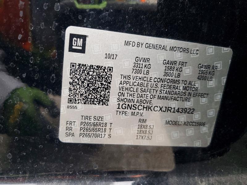 Продажа на аукционе авто 2018 Chevrolet Suburban, vin: 1GNSCHKCXJR143922, номер лота: 48056616