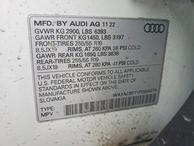 Продаж на аукціоні авто 2023 Audi Q7, vin: WA1ACBF71PD006270, номер лоту: 45973716