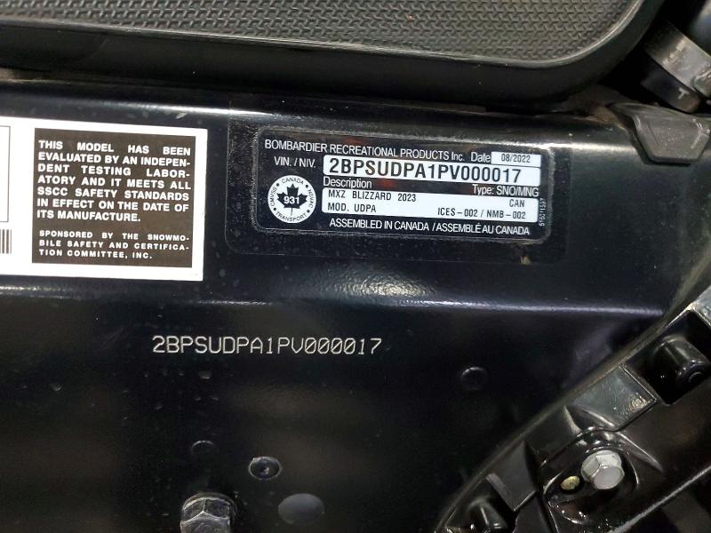 41922326 :رقم المزاد ، 2BPSUDPA1PV000017 vin ، 2023 Ski Doo Mxz مزاد بيع