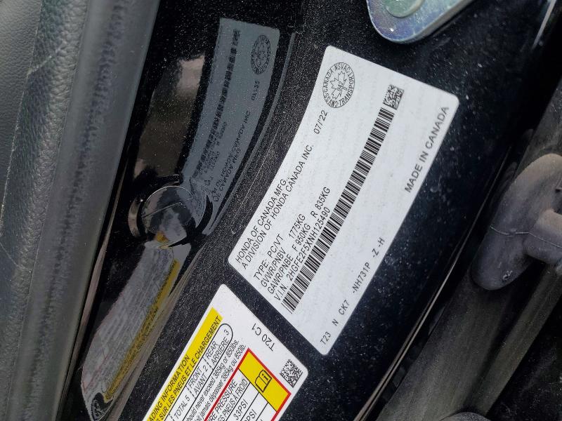 Aukcja sprzedaży 2022 Honda Civic, vin: 2HGFE2F5XNH125490, numer aukcji: 78995815