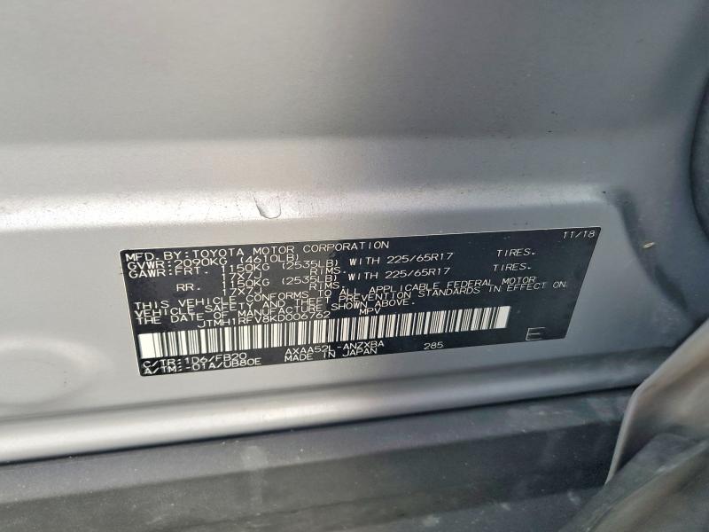 Продаж на аукціоні авто 2019 Toyota Rav4, vin: JTMH1RFV8KD006762, номер лоту: 79601705