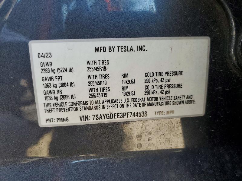 Aukcja sprzedaży 2023 Tesla Model Y, vin: 7SAYGDEE3PF744538, numer aukcji: 45970766