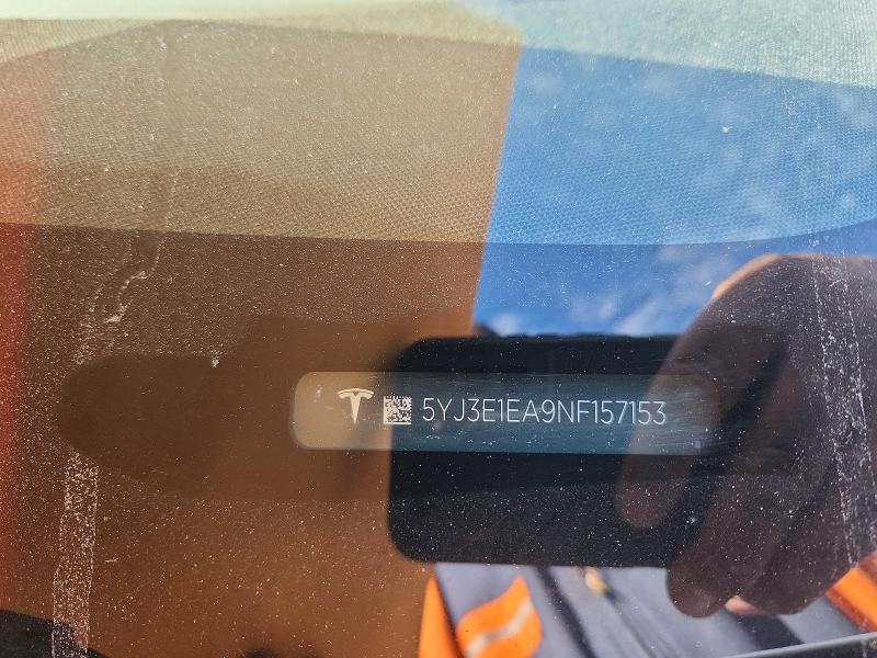 2022 Tesla Model 3 მანქანა იყიდება აუქციონზე, vin: 5YJ3E1EA9NF157153, აუქციონის ნომერი: 41609716
