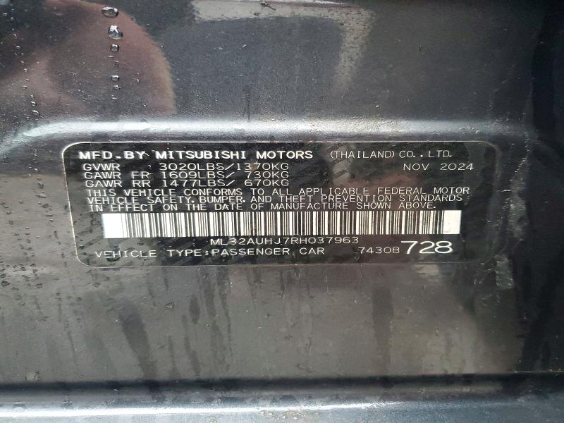 Aukcja sprzedaży 2024 Mitsubishi Mirage, vin: ML32AUHJ7RH037963, numer aukcji: 46316366